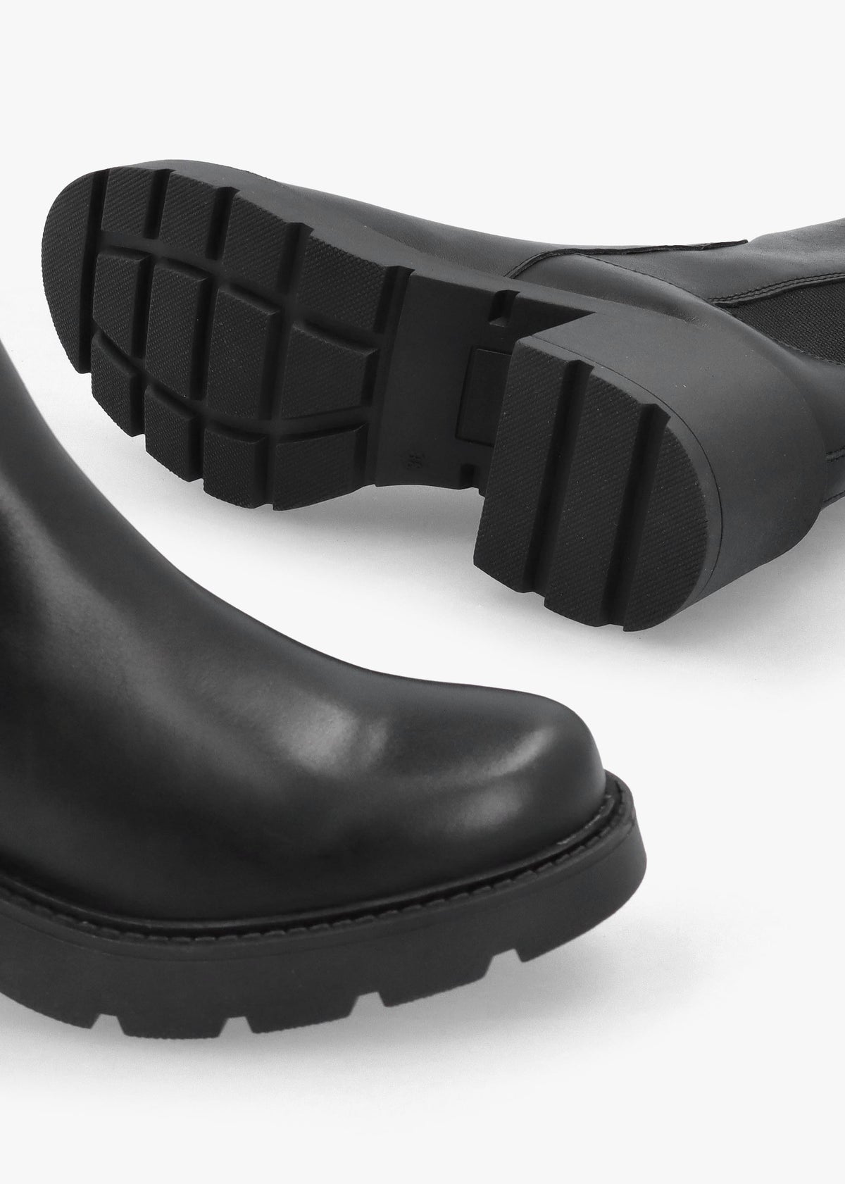 Luxor Black Leather Block Heel Knee Boots