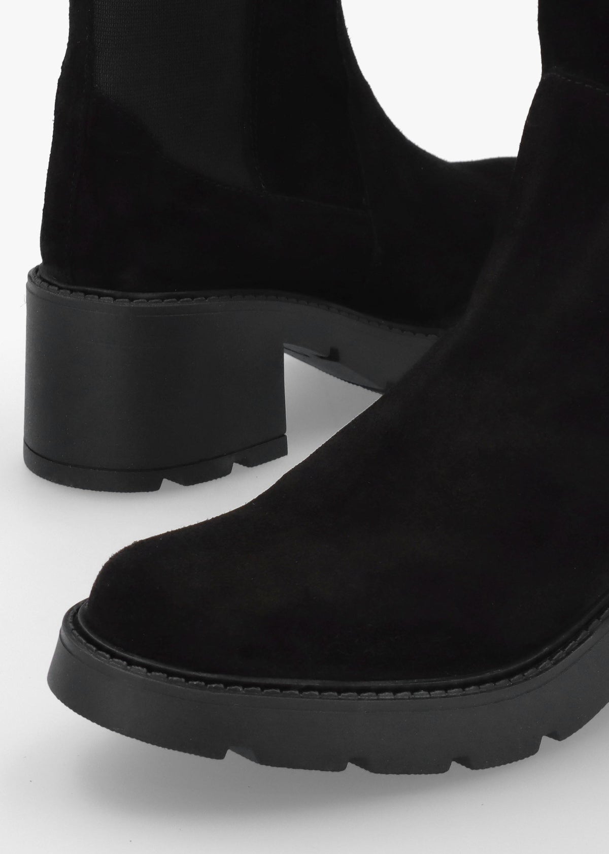 Daniel Luxor Black Suede Block Heel Knee Boots