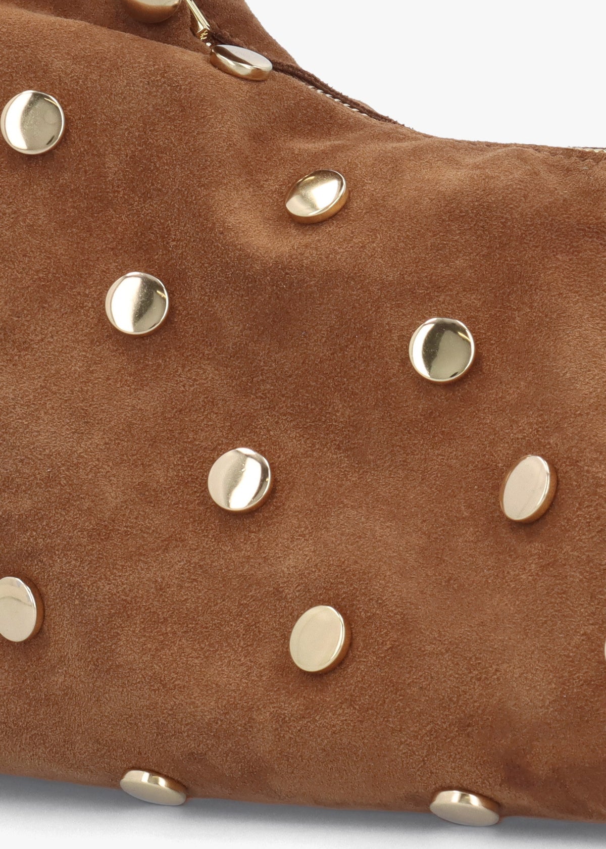 Maci Tan Suede Studded Shoulder Bag