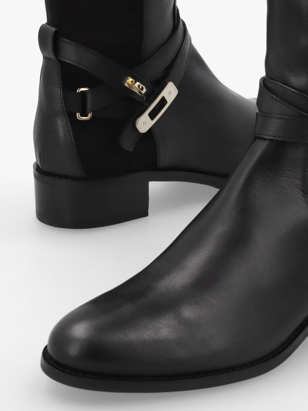 Daniel Madrina Black Leather Riding Knee Boots