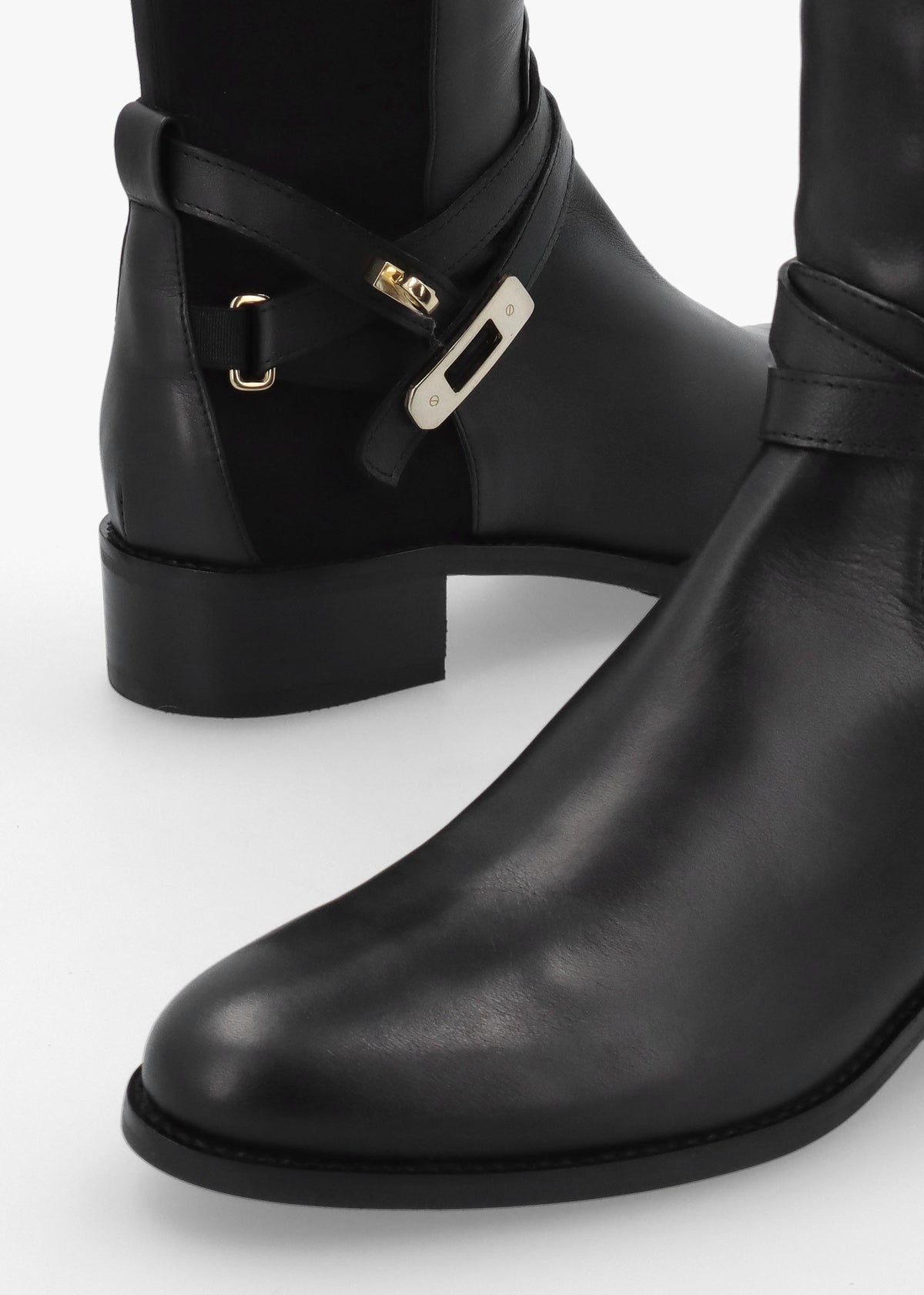 Daniel Madrina Black Leather Riding Knee Boots