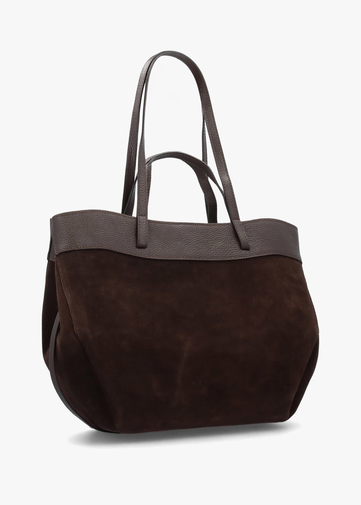 Maida Brown Suede Shoulder Bag With Pouch