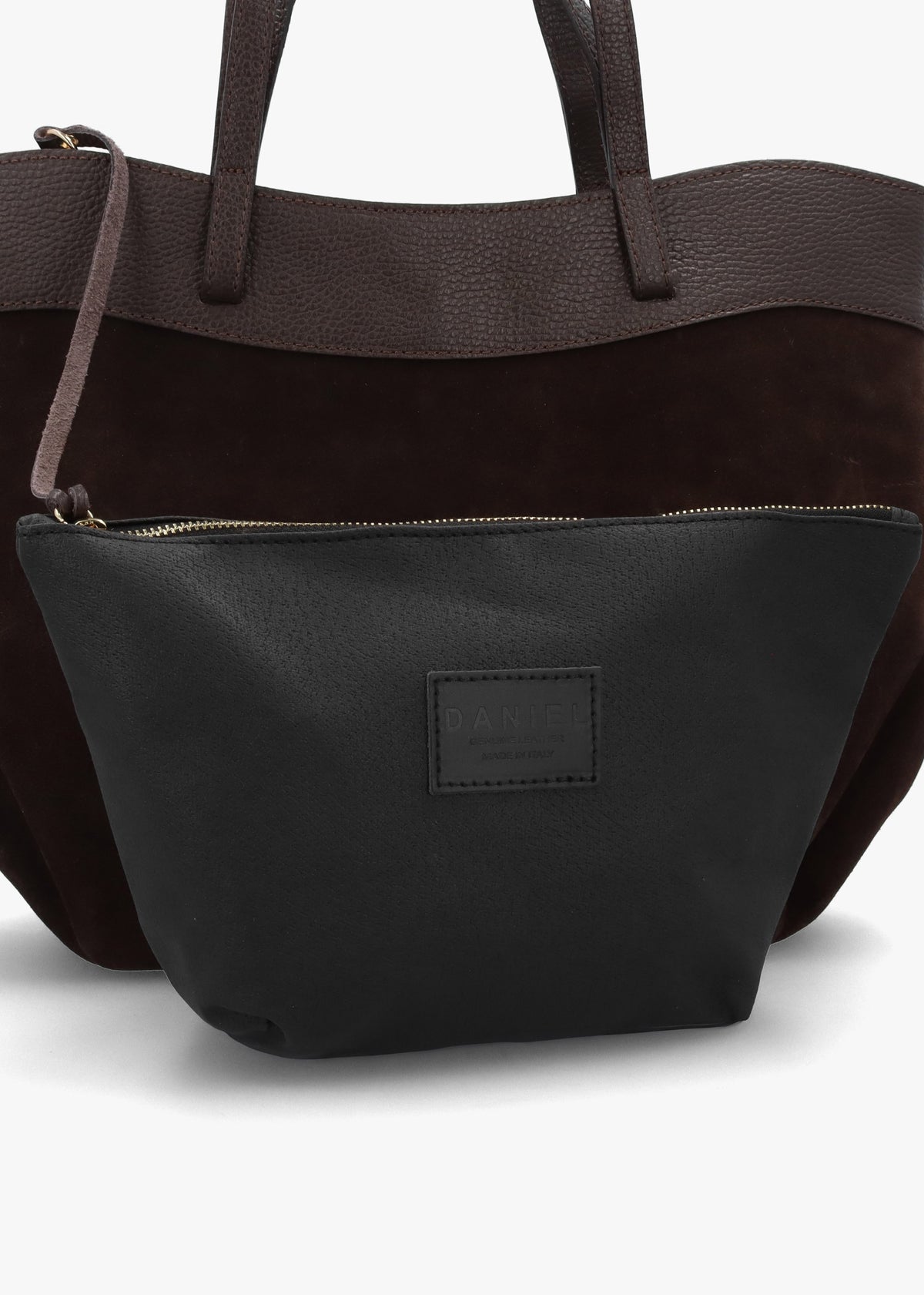 Maida Brown Suede Shoulder Bag With Pouch