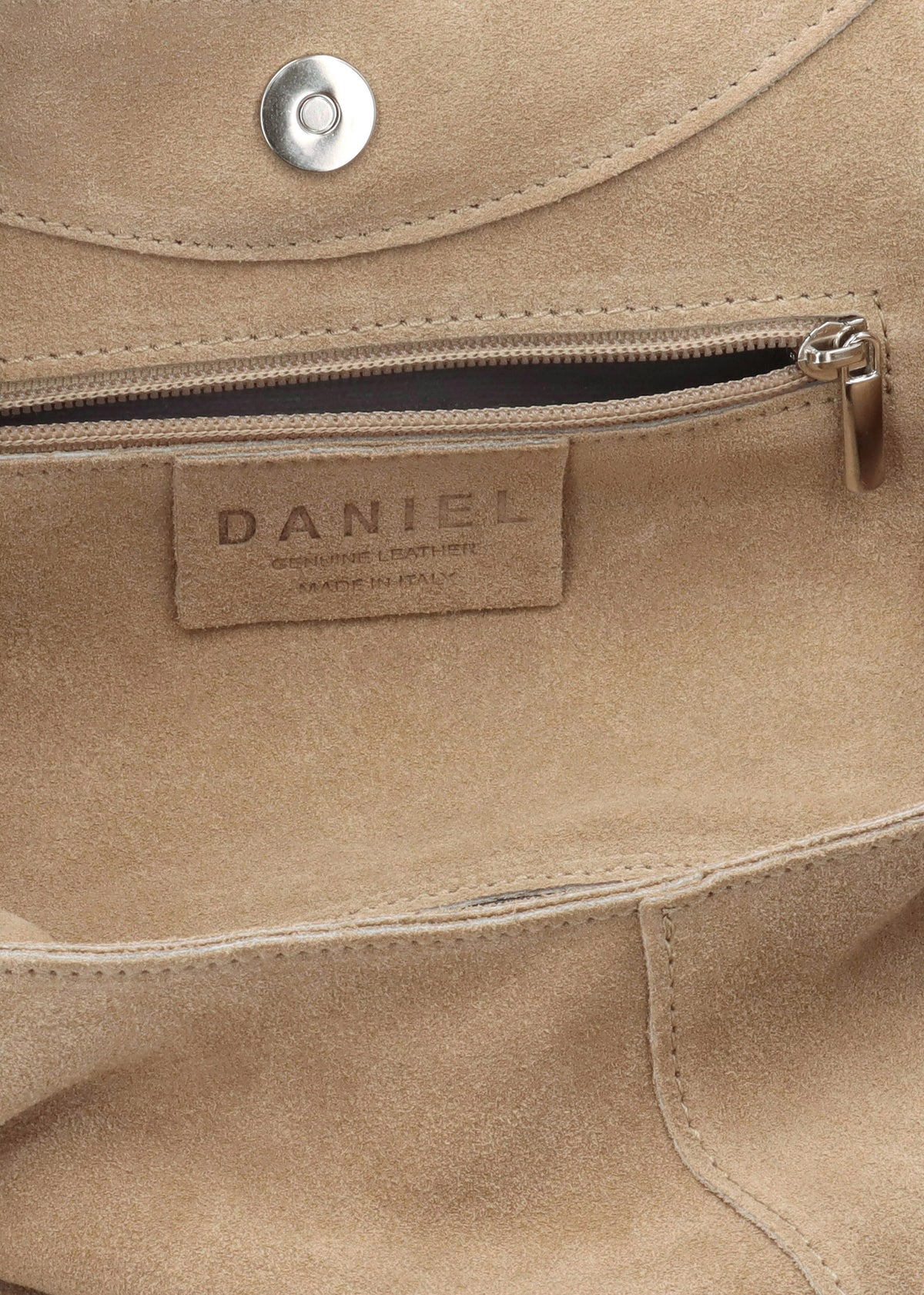 Maive Beige Suede Slouchy Shoulder Bag
