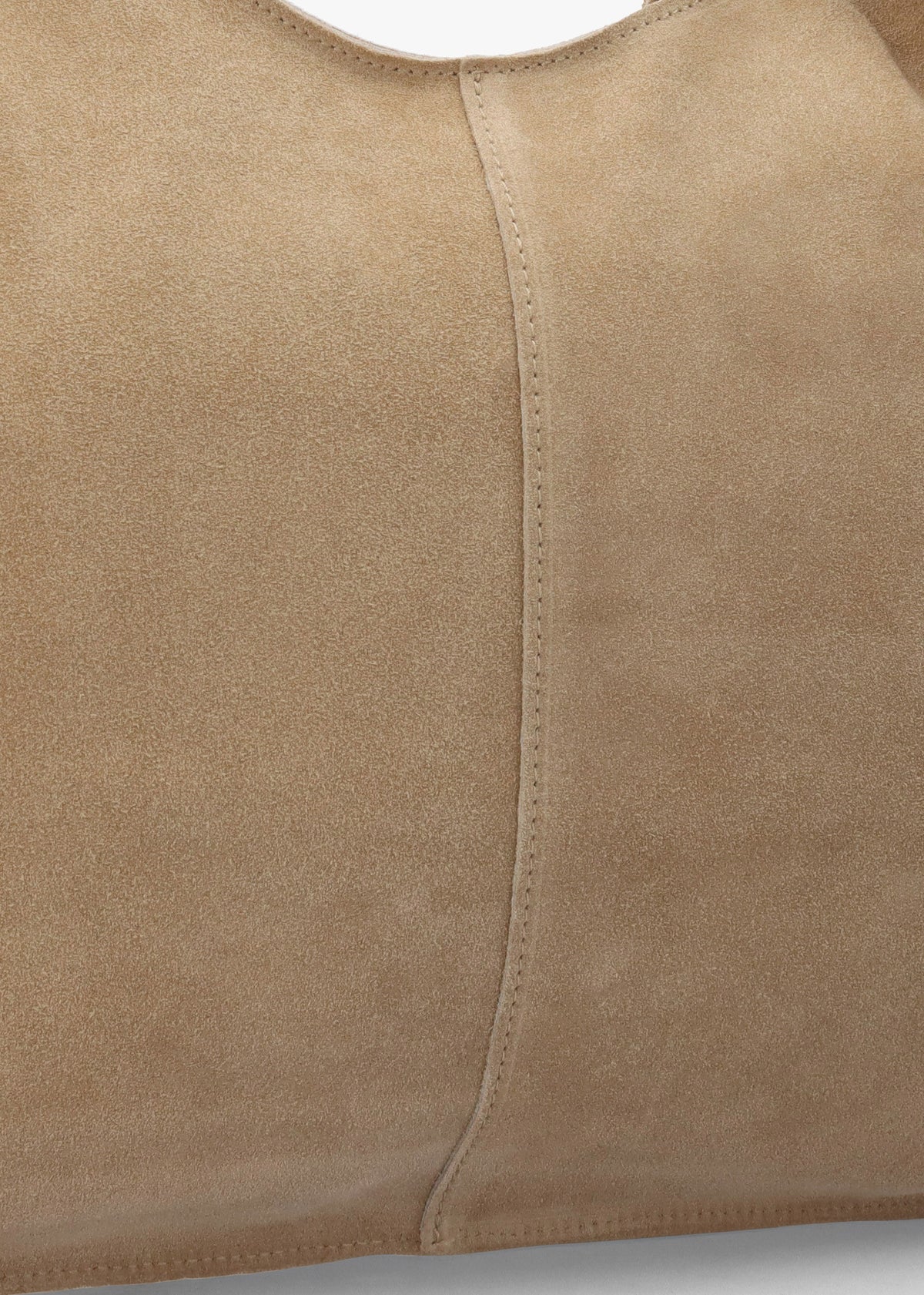 Maive Beige Suede Slouchy Shoulder Bag