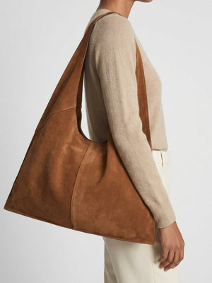 Daniel Maive Tan Suede Slouchy Shoulder Bag