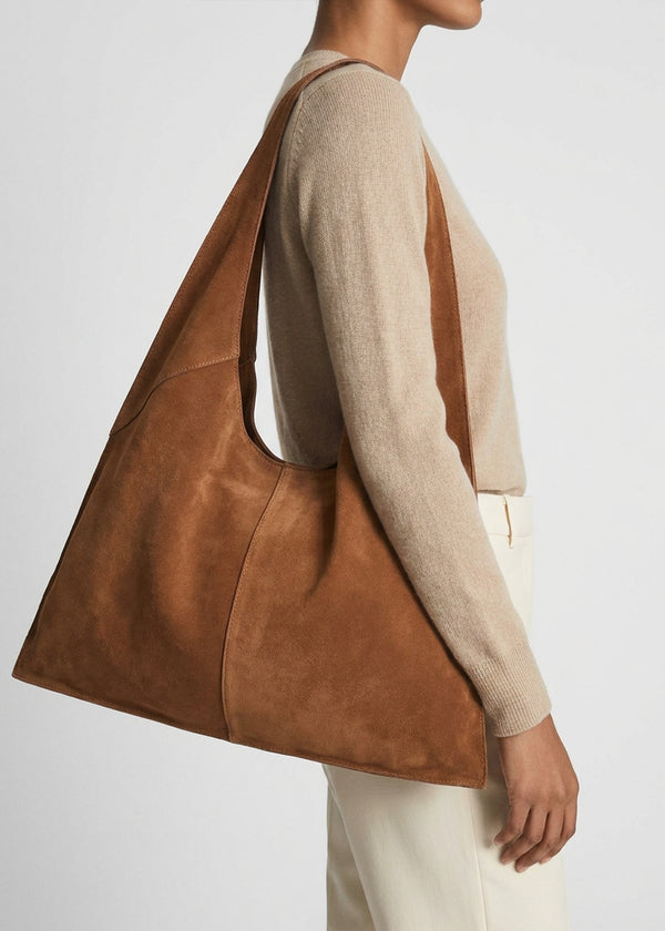 Daniel Maive Tan Suede Slouchy Shoulder Bag