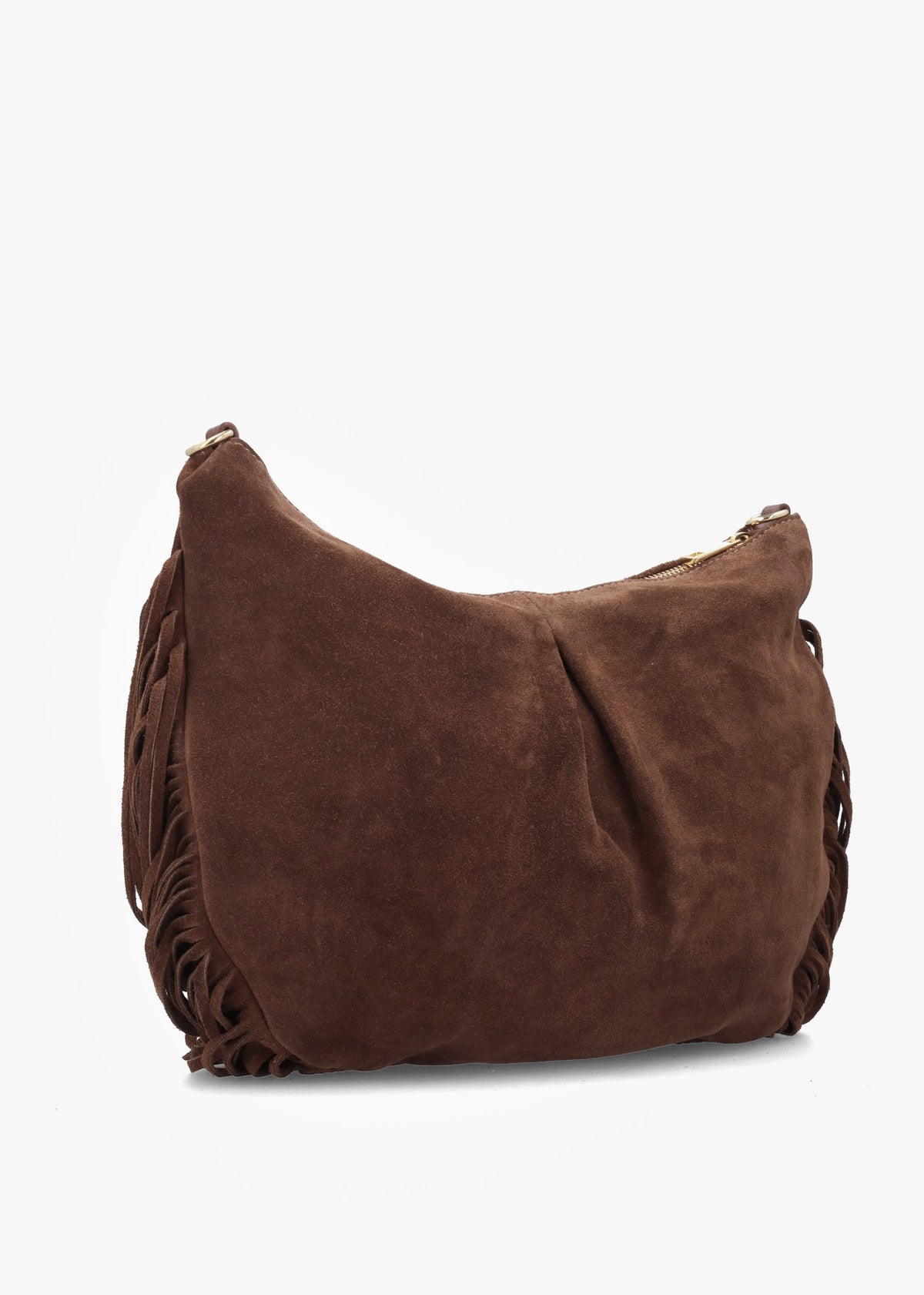 Makala Brown Suede Fringed Boho Bag