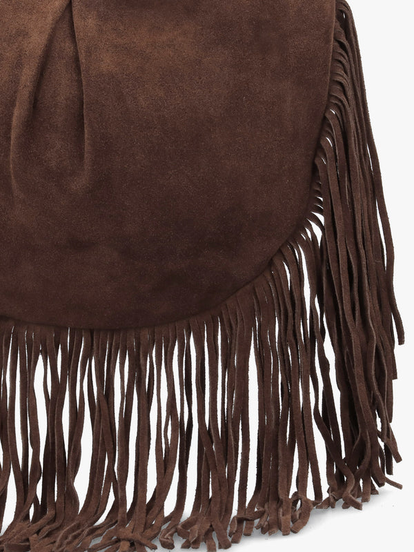 Makala Brown Suede Fringed Boho Bag