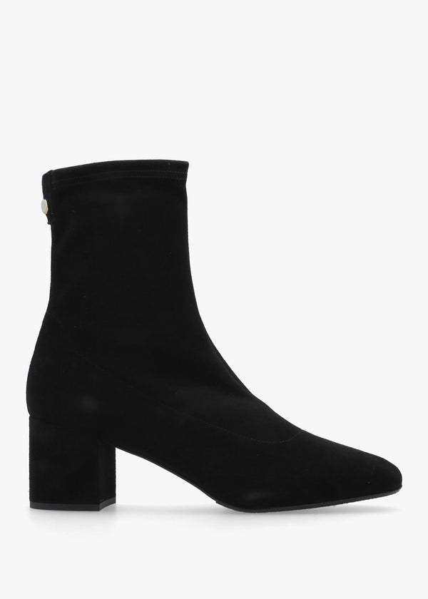 Mattino Black Suede Sock Ankle Boots