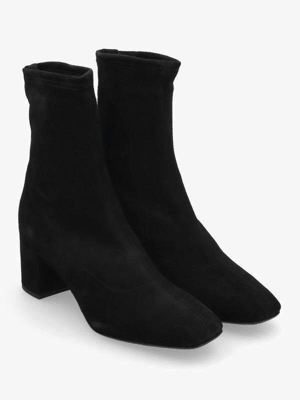 Mattino Black Suede Sock Ankle Boots