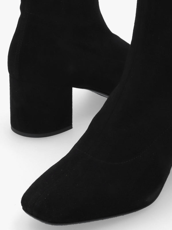Mattino Black Suede Sock Ankle Boots