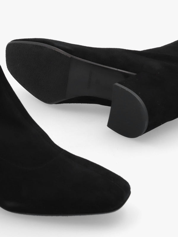 Mattino Black Suede Sock Ankle Boots