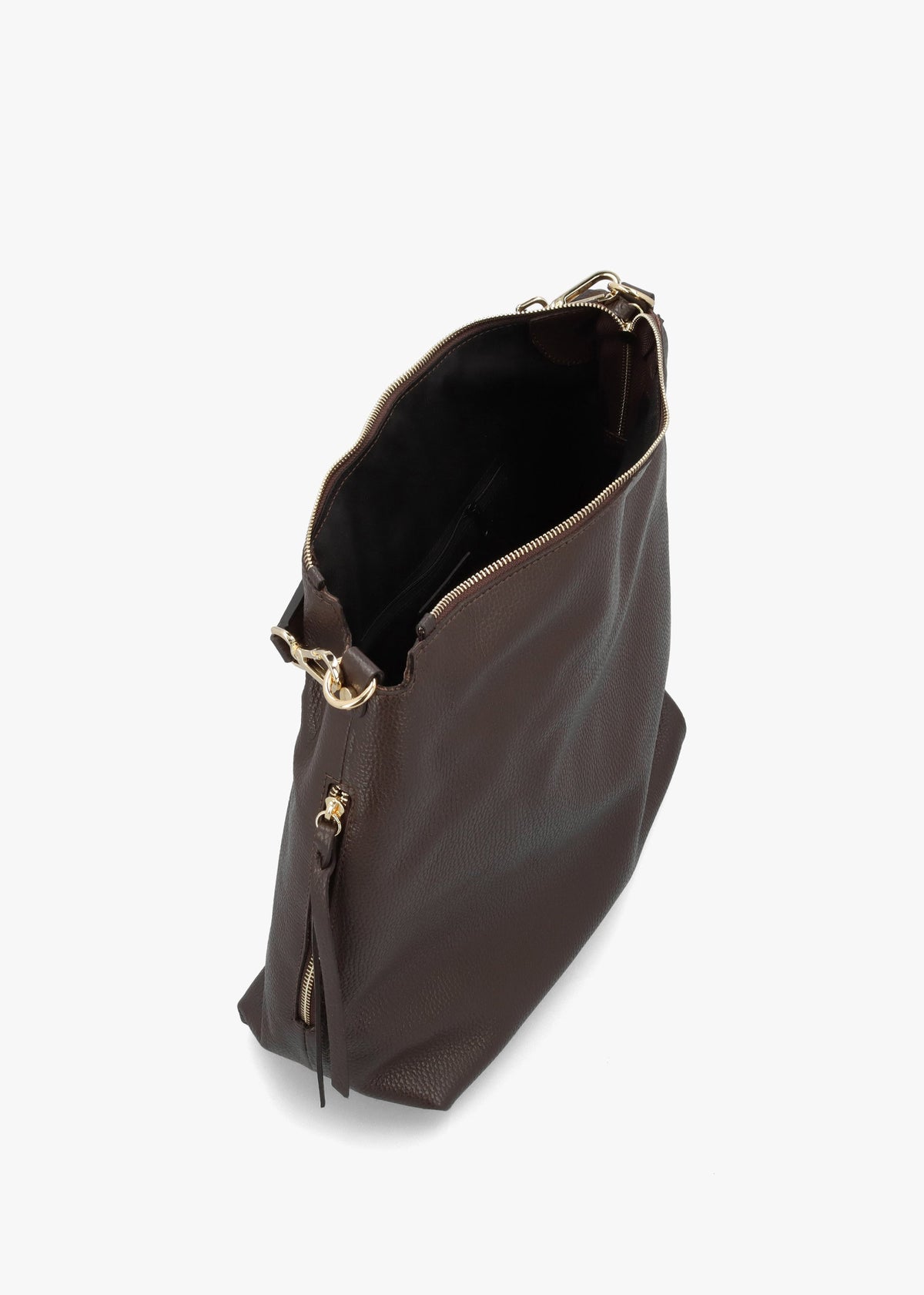 Maya Brown Leather Hobo Bag