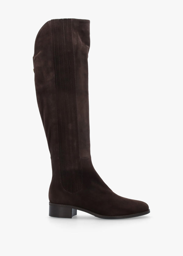 Miele Dark Brown Suede Knee Boots