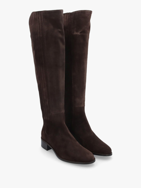 Miele Dark Brown Suede Knee Boots