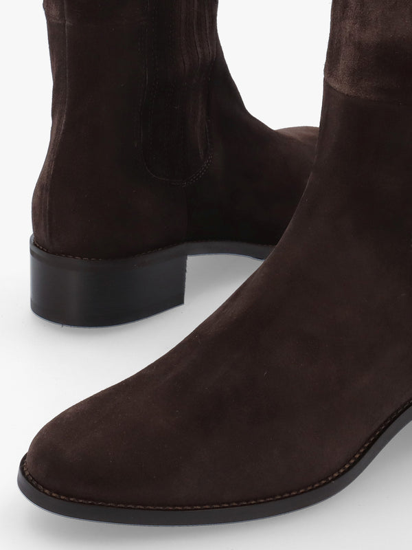 Miele Dark Brown Suede Knee Boots
