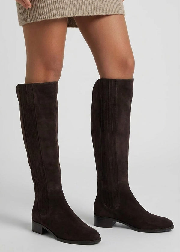 Daniel Miele Dark Brown Suede Knee Boots
