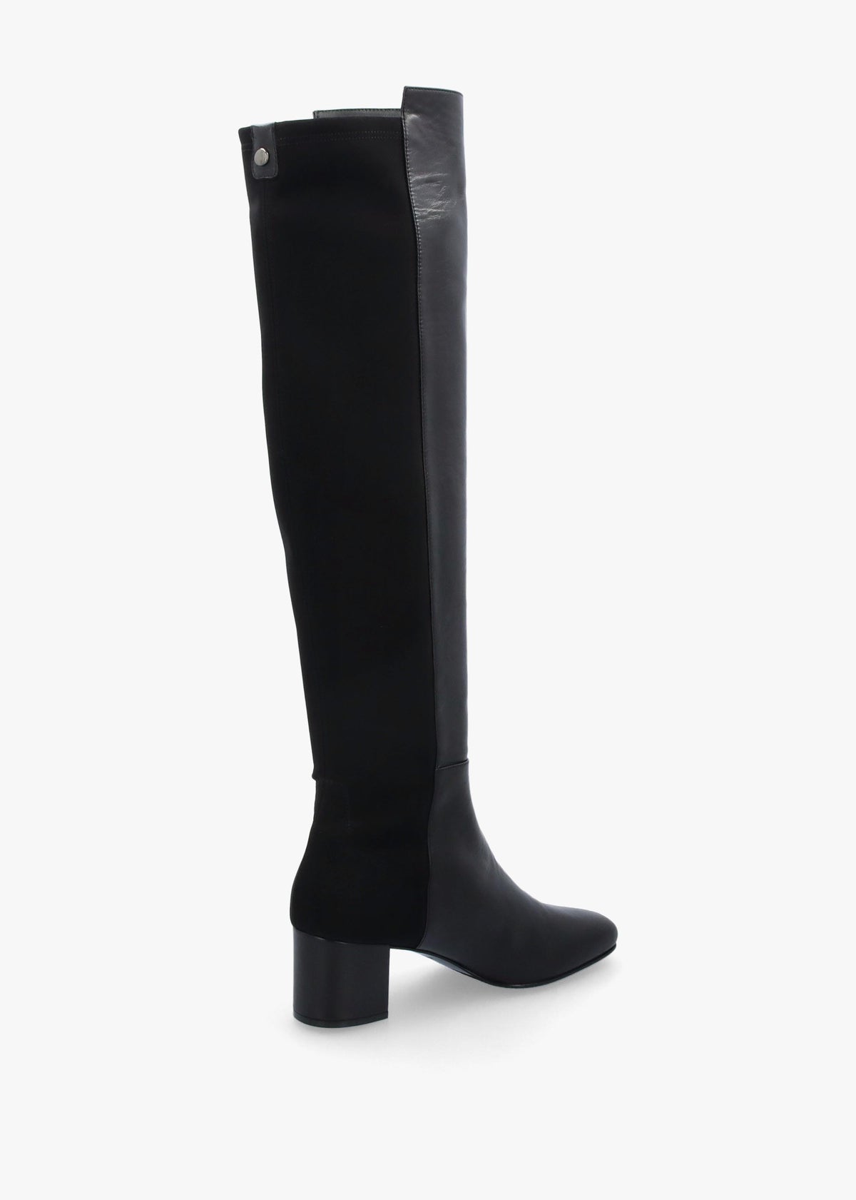 Daniel Mondo Black Leather Block Heel Over Knee Boots