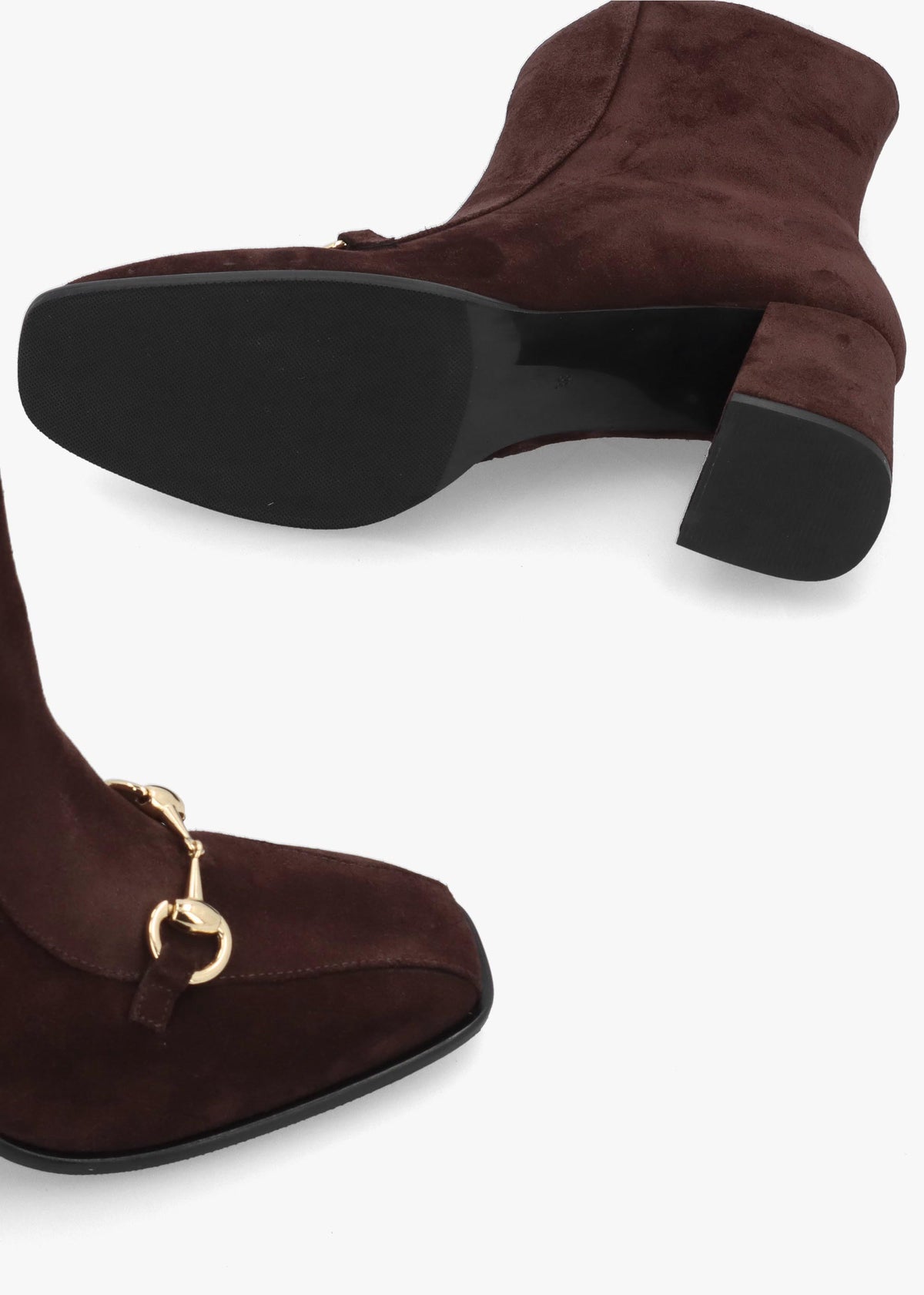 Clae Prim Brown Suede Snaffle Block Heel Ankle Boots