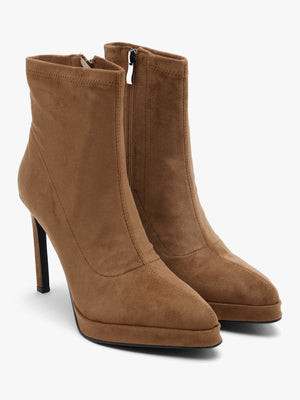 Daniel Ranny Light Brown Suedette Platform High Heel Ankle Boots