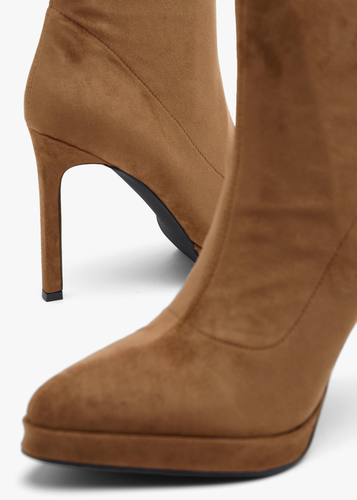 Daniel Ranny Light Brown Suedette Platform High Heel Ankle Boots