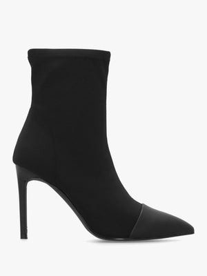 DANIEL Rare Black Stretch Heeled Ankle Sock Boots