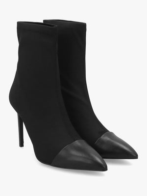 DANIEL Rare Black Stretch Heeled Ankle Sock Boots