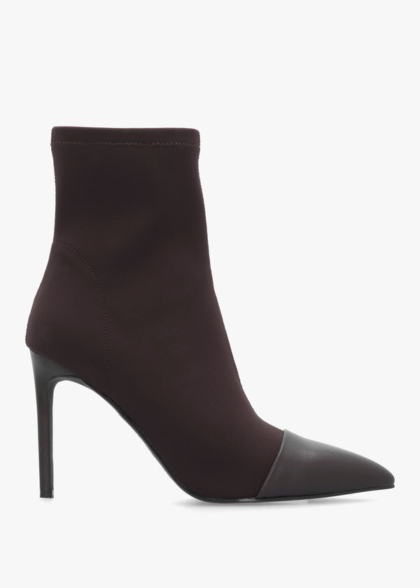 Rare Black Stretch Heeled Ankle Sock Boots
