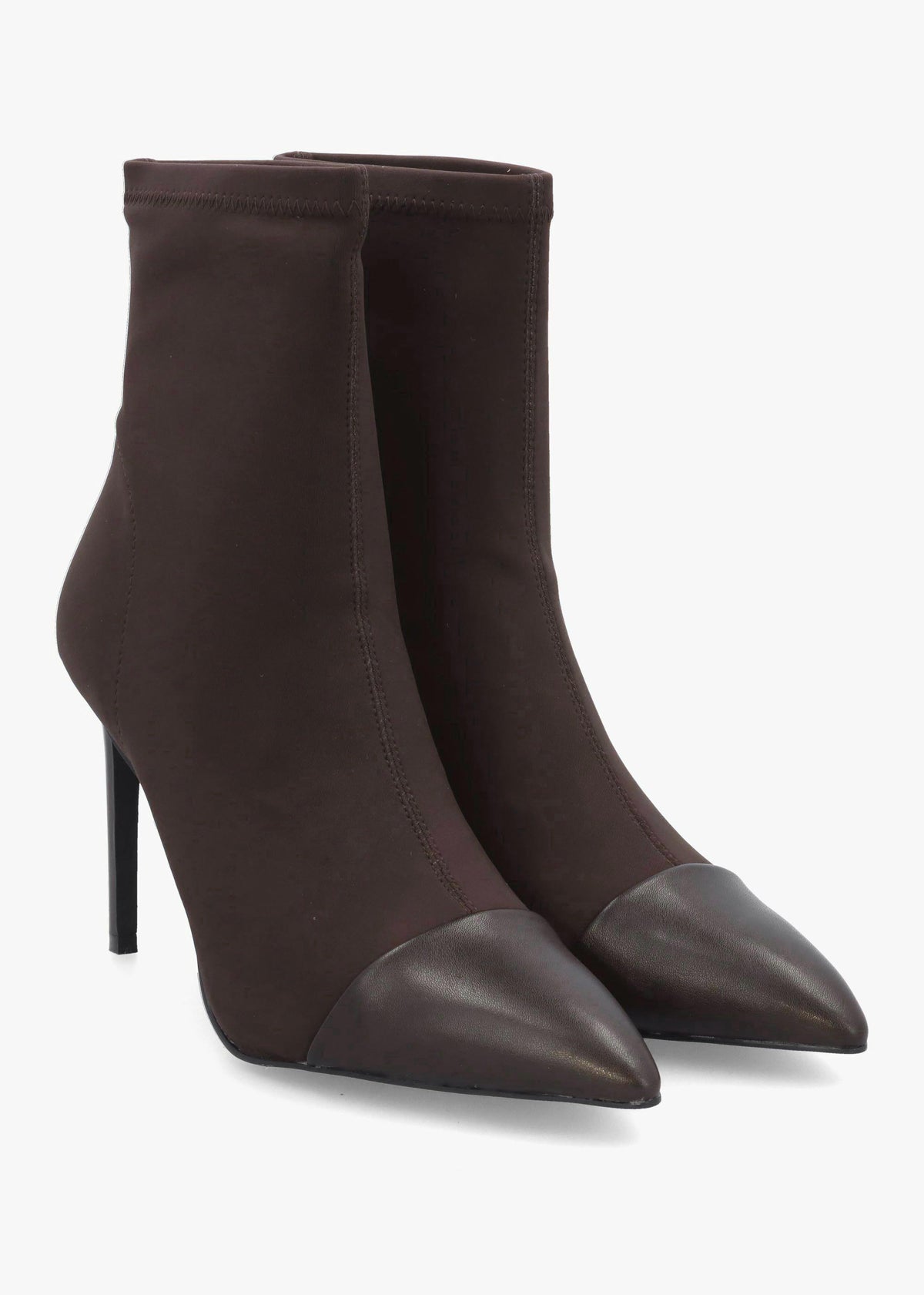DANIEL Rare Brown Stretch Heeled Ankle Sock Boots