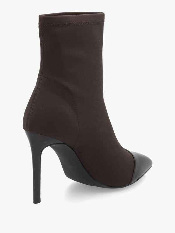 DANIEL Rare Brown Stretch Heeled Ankle Sock Boots