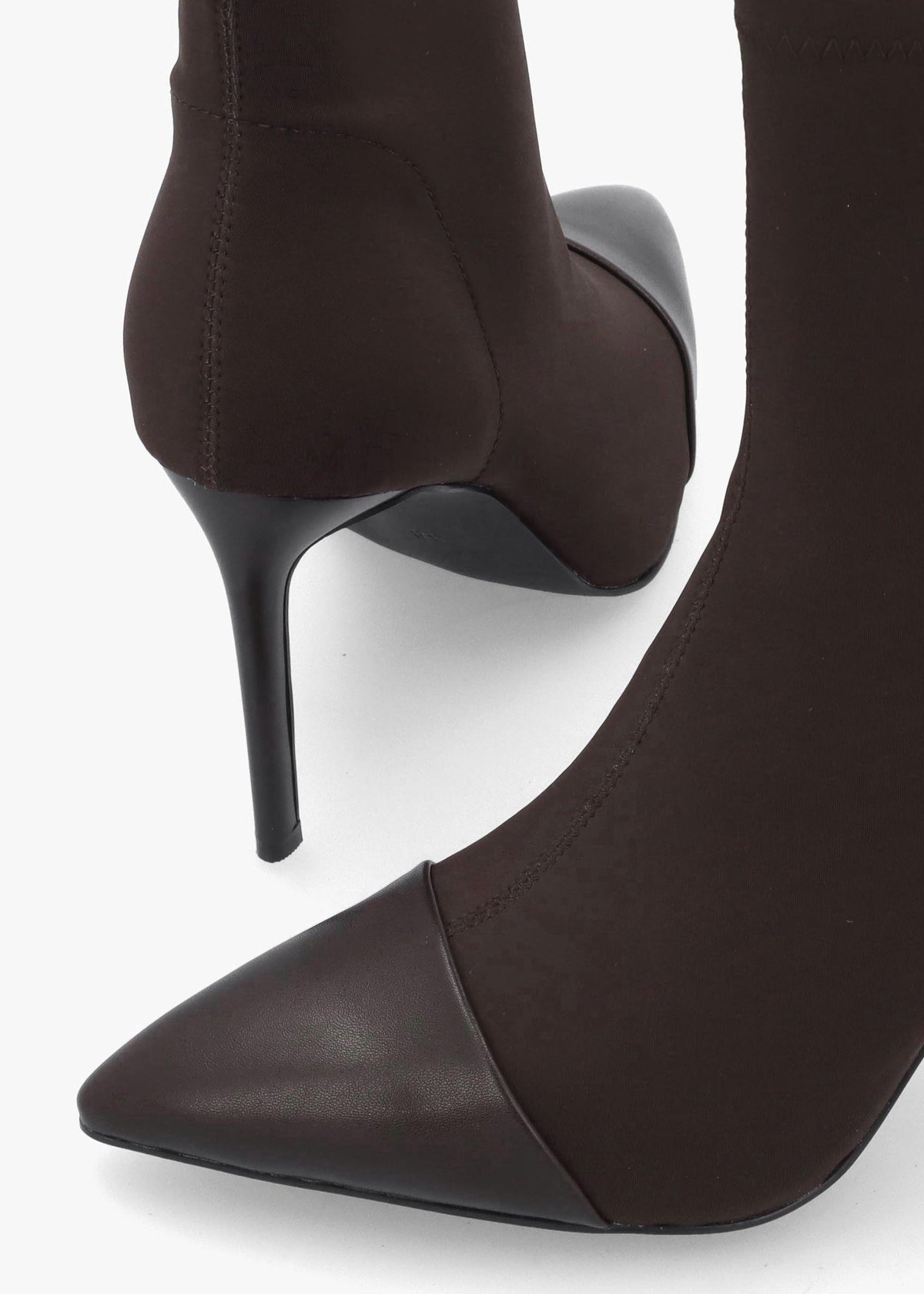 DANIEL Rare Brown Stretch Heeled Ankle Sock Boots