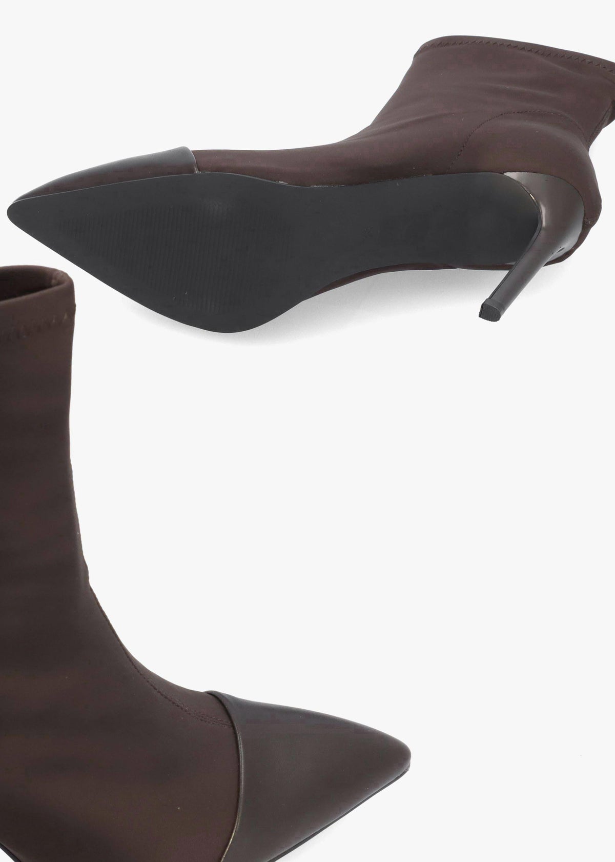 DANIEL Rare Brown Stretch Heeled Ankle Sock Boots