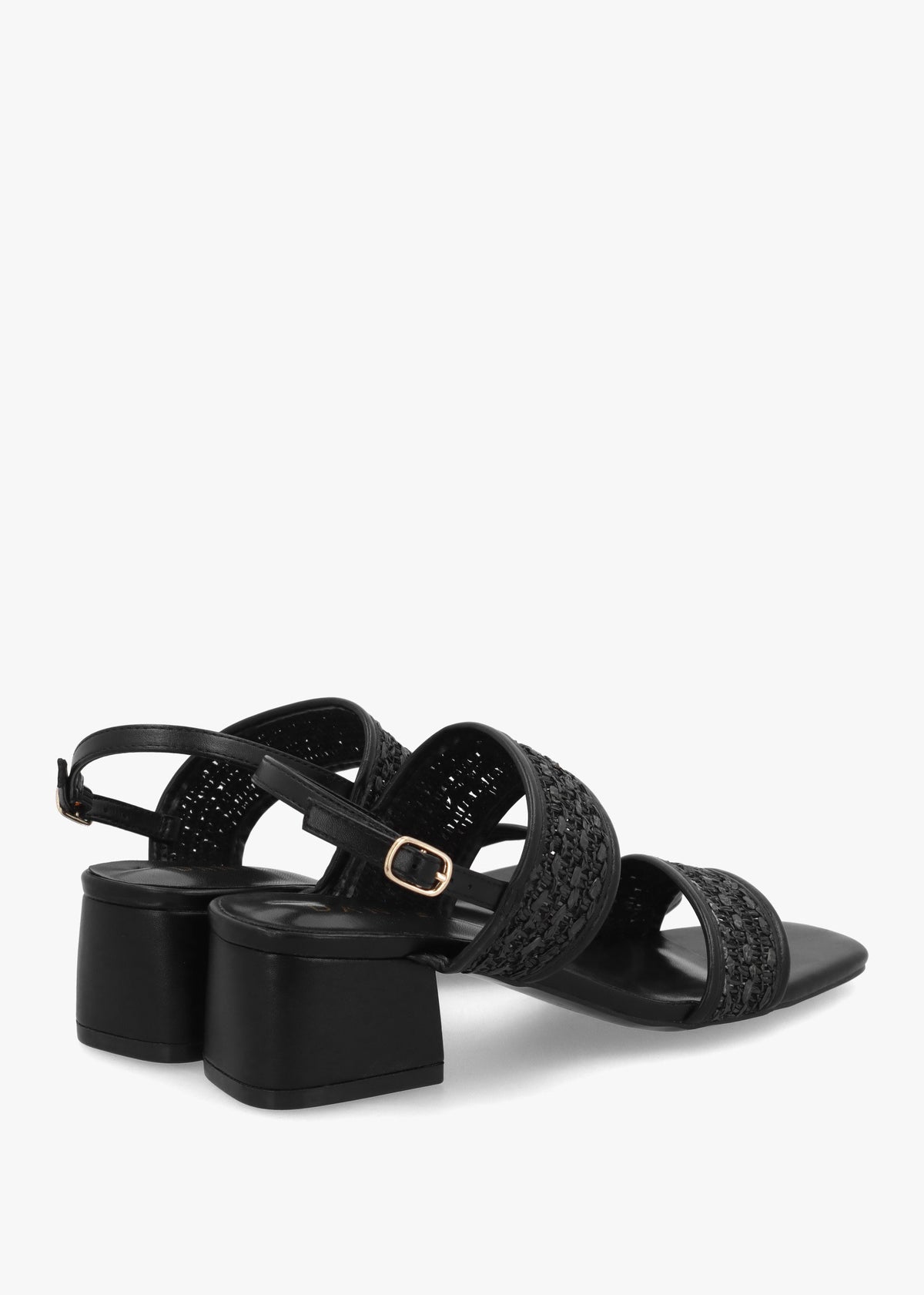 Rebecca Black Woven Two Bar Mid-Block Heel Sandals