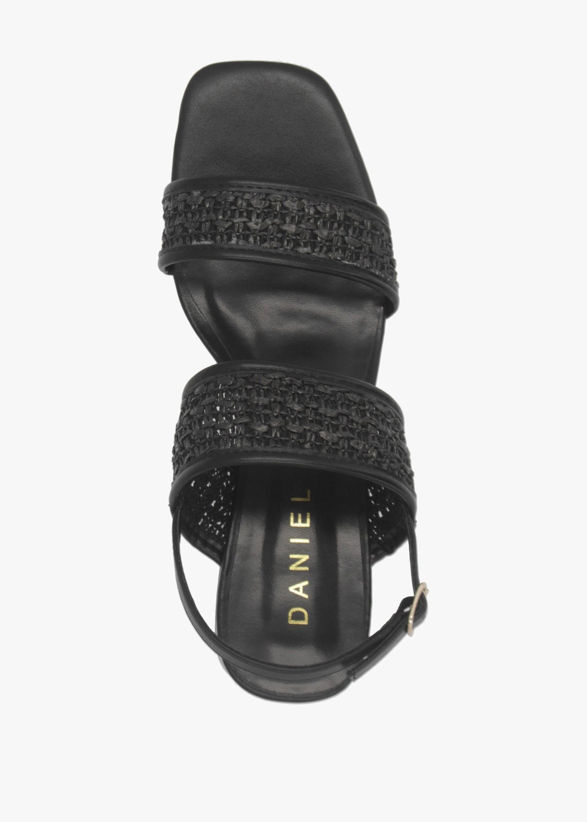 Rebecca Black Woven Two Bar Mid-Block Heel Sandals