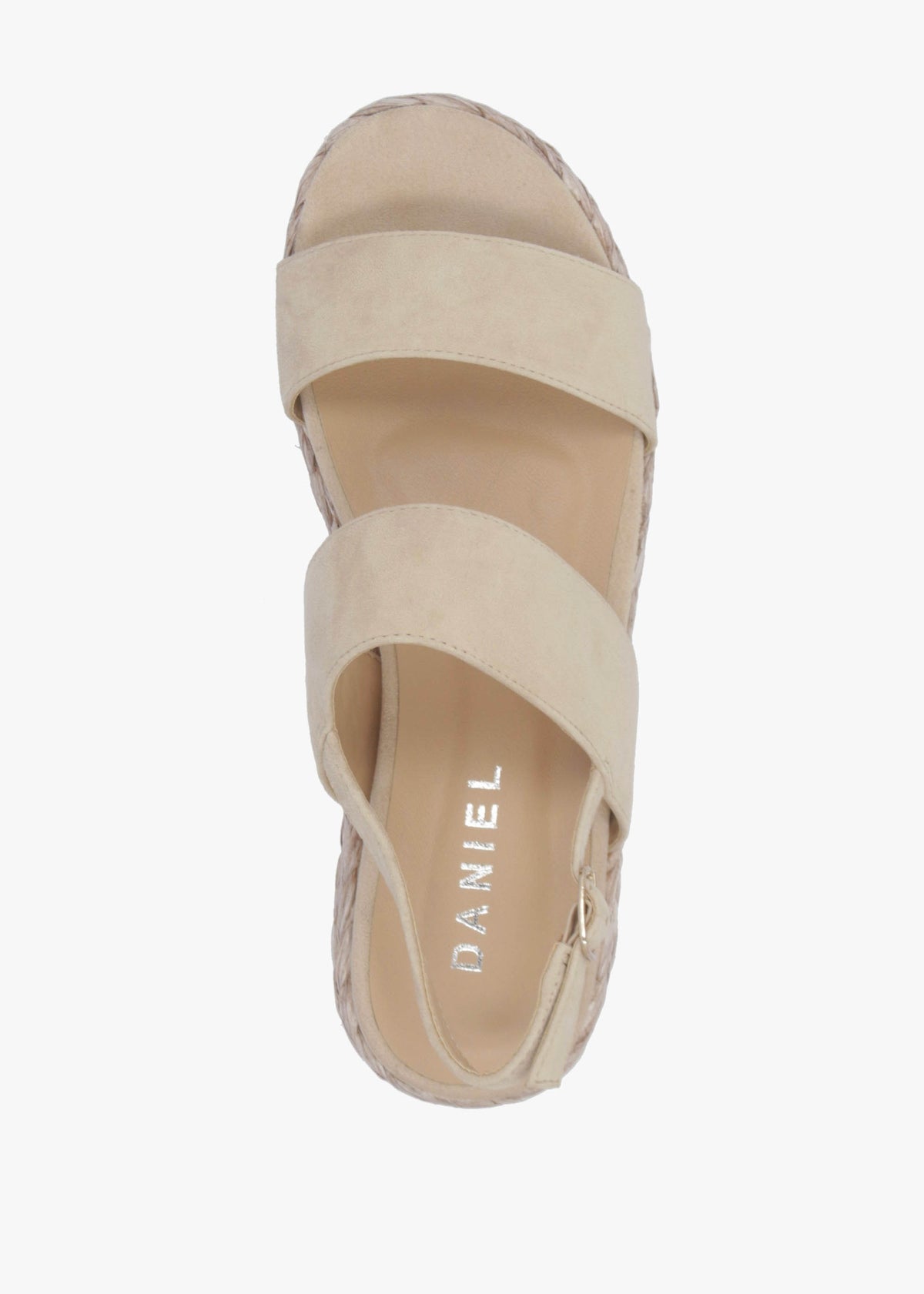 Rosalie Beige Suede Raffia Flatform Sandals
