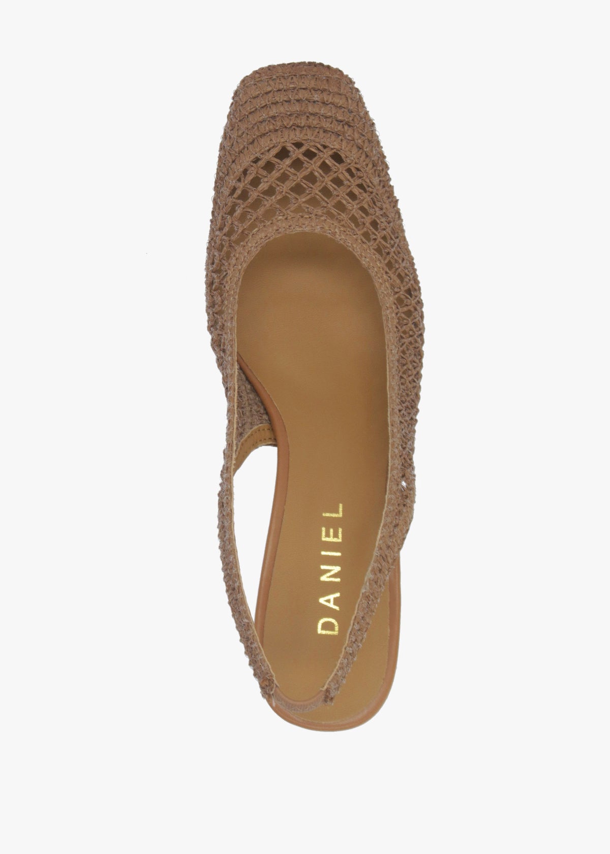 Rosie Tan Woven Sling Back Heeled Court Shoes
