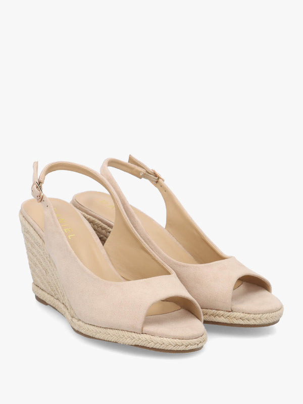 Ruby Beige Sling Back Espadrille Wedge Sandals