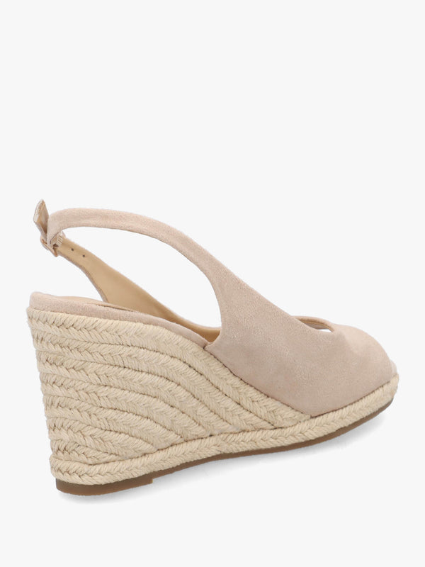 Ruby Beige Sling Back Espadrille Wedge Sandals