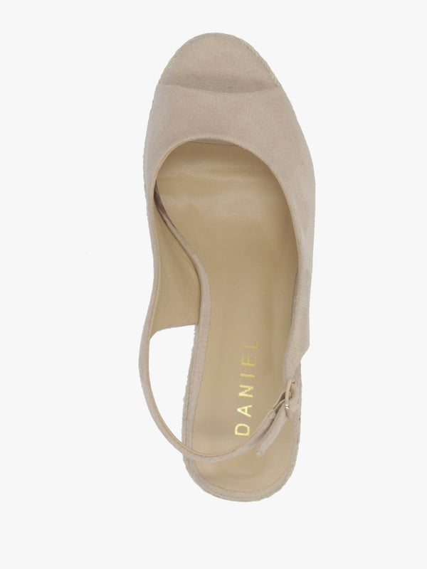 Ruby Beige Sling Back Espadrille Wedge Sandals