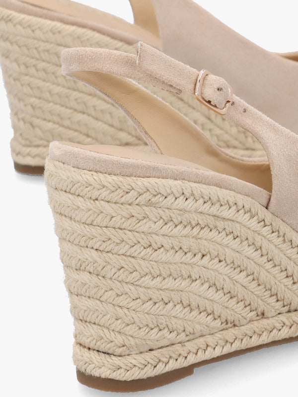 Ruby Beige Sling Back Espadrille Wedge Sandals