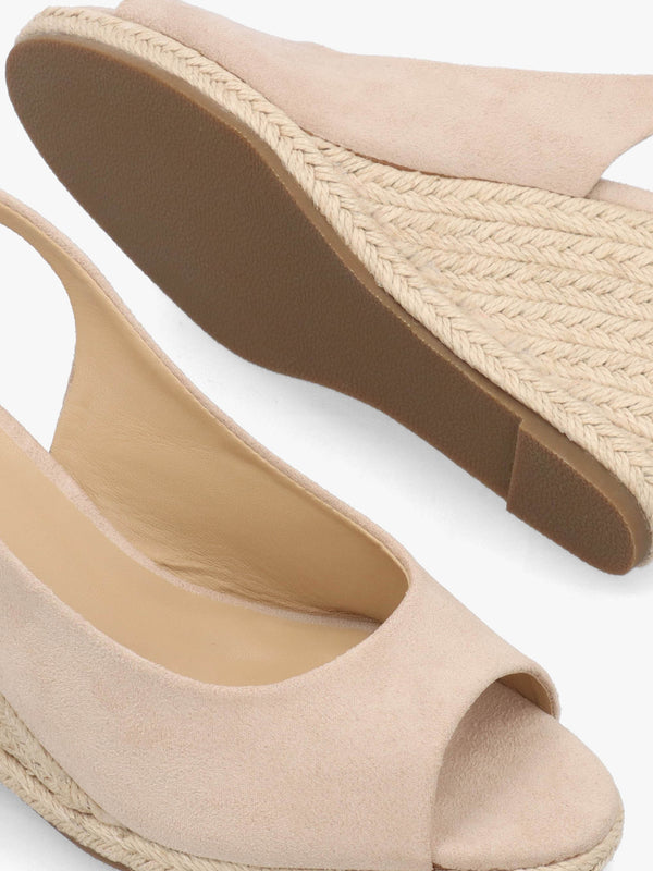 Ruby Beige Sling Back Espadrille Wedge Sandals