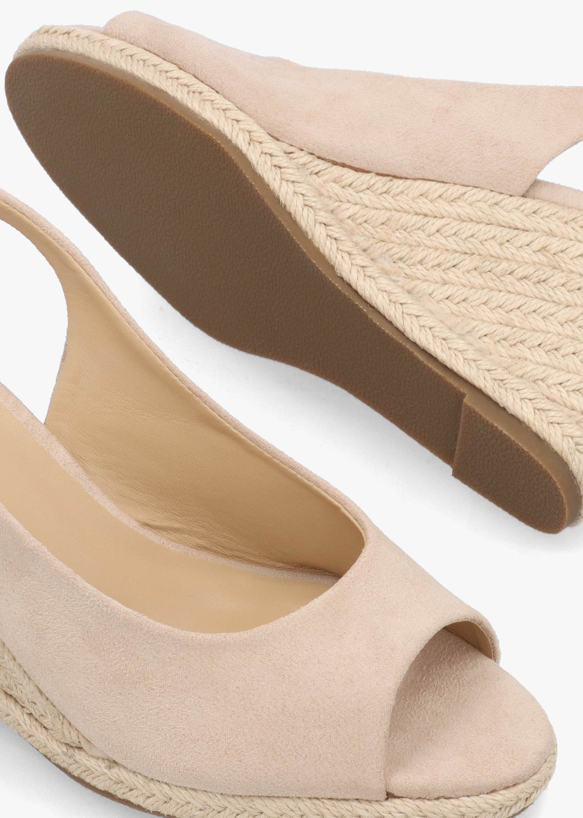 Ruby Beige Sling Back Espadrille Wedge Sandals