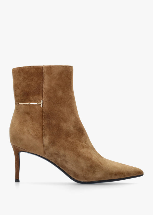 Daniel Saintly Light Brown Suede Mid Heel Ankle Boots