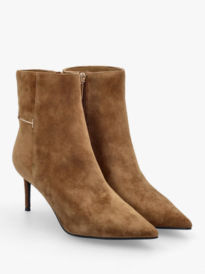 Daniel Saintly Light Brown Suede Mid Heel Ankle Boots