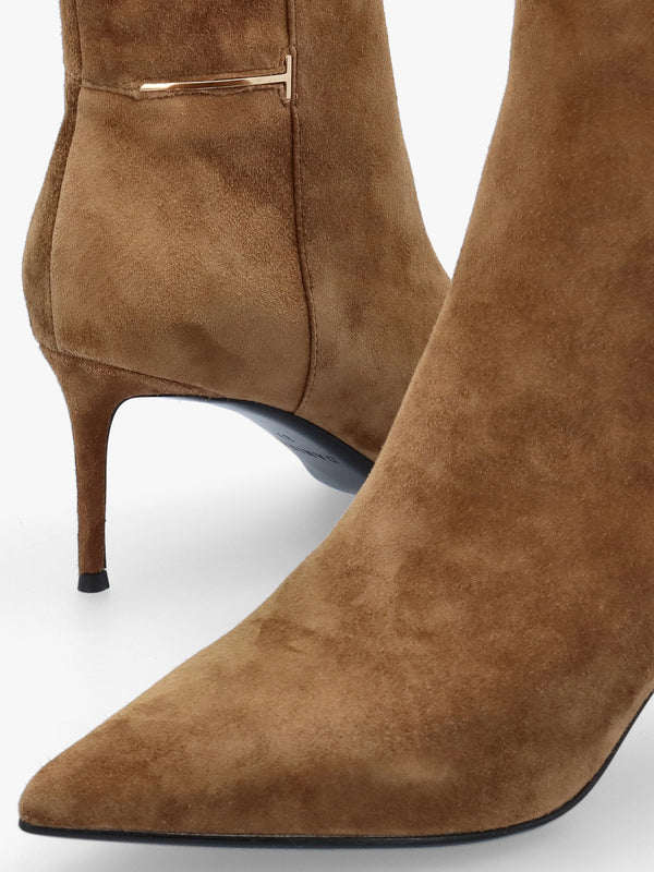 Daniel Saintly Light Brown Suede Mid Heel Ankle Boots