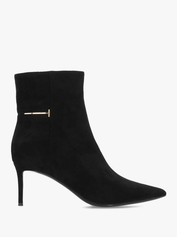 DANIEL Saintly Black Suede Mid Heel Ankle Boots