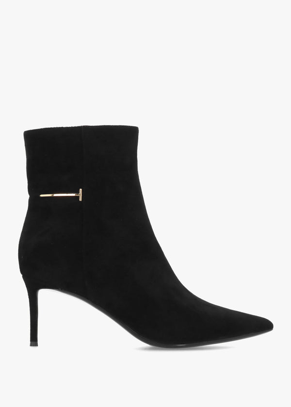 DANIEL Saintly Black Suede Mid Heel Ankle Boots