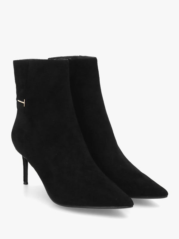 DANIEL Saintly Black Suede Mid Heel Ankle Boots