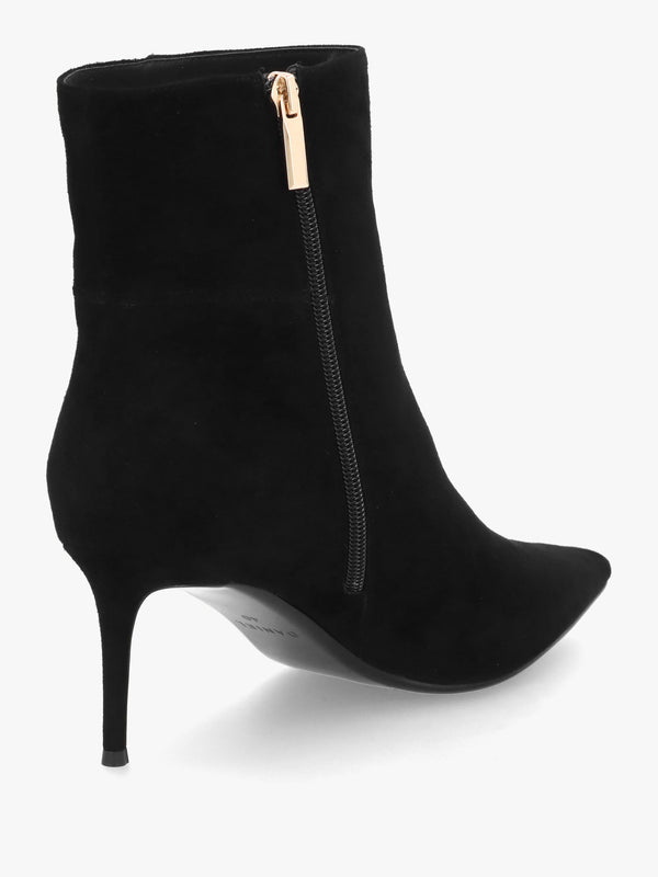 DANIEL Saintly Black Suede Mid Heel Ankle Boots